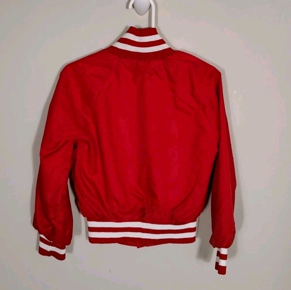 Vintage Disney EPCOT Mickey Mouse Kids Bomber Jacket Red Nylon USA Size 4 - Picture 2 of 12